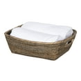 thumbnail image 2 of Kouboo La Jolla Oblong Rattan Storage & Shelf Basket, Handles For Shelves, Organizing, Wicker Baskets For Storage, Black Wash, 2 of 7