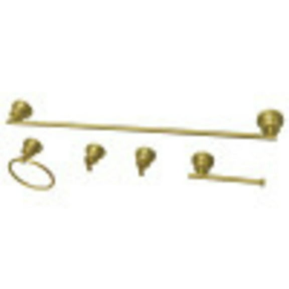 Kingston Brass Concord 5-Piece Wall Mount Bathroom Accessory Set, Brushed Brass
