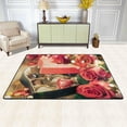 thumbnail image 2 of SKYSONIC Heart Roses Valentine Vintage Non-Slip Area Rug, Red Floral Chocolate Truffles Floor Carpet for Indoor Front Porch,Living Room, Bedroom,Kitchen ,36"x24", 2 of 5