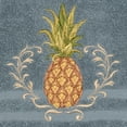 thumbnail image 2 of Authentic Hotel and Spa Turkish Cotton Pineapple Embroidered Teal Blue Hand Towel, 2 of 2