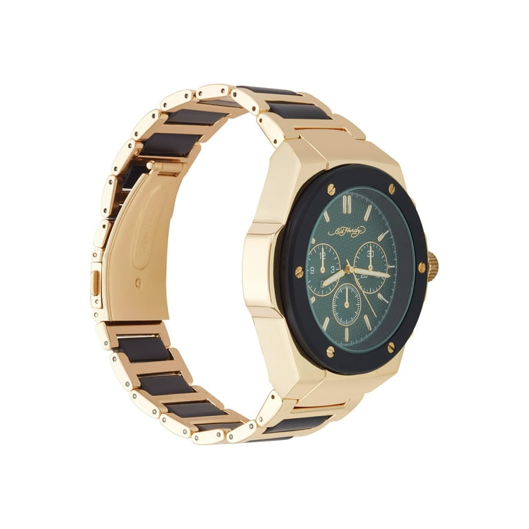 Ed Hardy Men's Brushed Gold Metal Strap Watch 52mm - Walmart.com