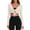 Beige #14, variant on Womens Workout Tops Pilates Long Sleeve Shirts V Neck Ballet Cover Ups Tie Front Wrap Tops Gym Slim Fit Blouses 2XL