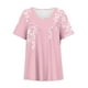 thumbnail image 4 of Blusas de Manga Corta para las Mujeres con Cuello en V Impreso Suéter Casual Top, Blusas para las Mujeres Casual, 4 of 4