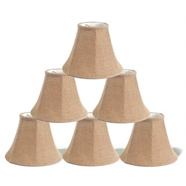 Urbanest 1100258c Chandelier Lamp Shade 6 Inch Bell Clip On Burlap Set Of 6 Walmart Com Walmart Com