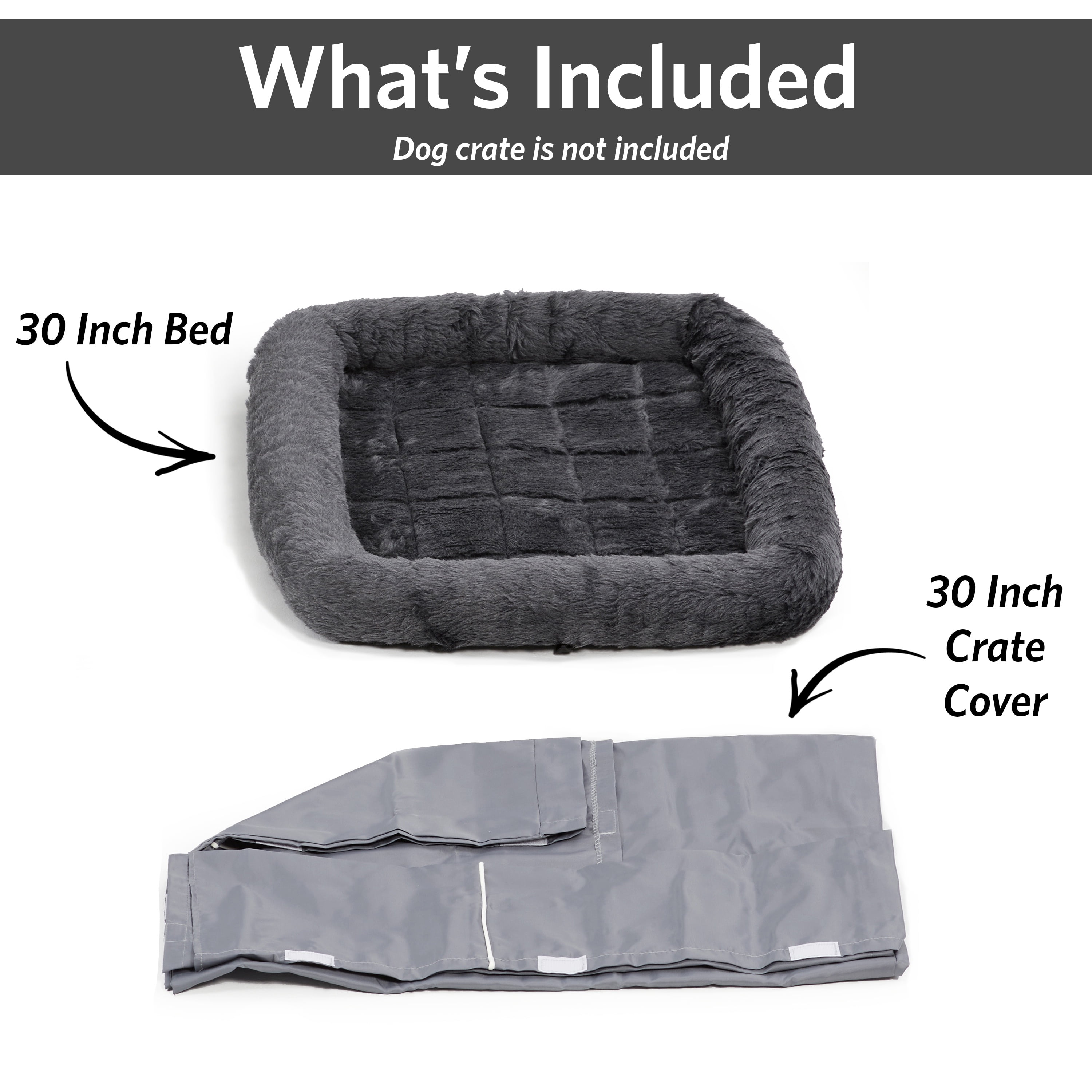 MidWest Homes for Pets New World Comfort Kit, Matching Dog Crate Cover & Bed, Fits 30’’ Crate, Gray