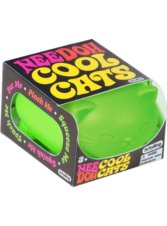 Nee Doh Cool Cats Squishy Fidget Ball, Novelty Toy, Multiple Colors, Children Ages 3+