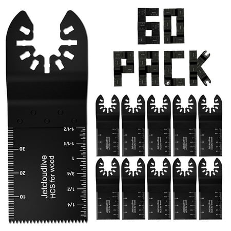 

RELAX 60Pcs Oscillating Saw Blades Wood Oscillating Multi Tool Saw Blades Oscillating Tool Blades Universal Fits Porter Cable Black & Decker Rockwell Ridgid Ryobi Milwaukee DeWalt Chicago Craftsman