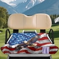 thumbnail image 3 of Yuyamidu USA Flag Eagle Golf Cart Seat Covers for Club Car and 2 Passenger 4th of July Golf Cart Seat Blanket with Pockets Universal Fit 2-Seat Golf Cart, 3 of 7
