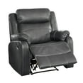 thumbnail image 4 of OakvillePark Audubon Polished Microfiber Upholstered Lay Flat Reclining Chair, Gray, 4 of 7