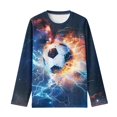 thumbnail image 5 of DISNIMO Soccer Galaxy Shirt Fall Long Sleeve Shirts for Boys 3-4 Tops Long Sleeve Loose Shirts Girls Cute T Shirt for Girls High Waisted Shirts for Girls Crew Neck Tshirt Boys, 5 of 7