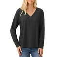 thumbnail image 2 of BLCHUNen Womens Tops V Neck Pullover Tops Breathable Quick Drying Workout Gym Athletic Sports Active Casual Long Sleeve Shirts, 2 of 7