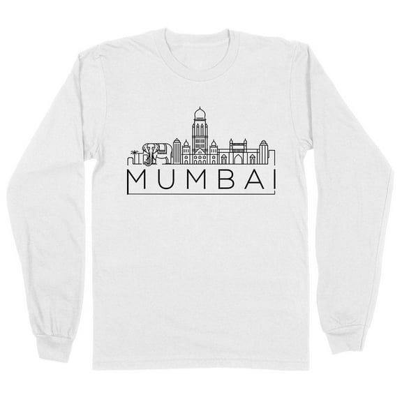 Skyline Mumbai India Long Sleeve Shirt Unisex Large White