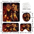 thumbnail image 2 of 4Pcs Halloween Shower Curtain Set, Help Me with Bloodys Hands for Halloween Decorations Theme, Horror Movie Themed Holiday Polyester with Non-Slip Rugs,Toilet Lid Cover and Bath Mat,72x72in, 2 of 6