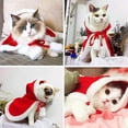 thumbnail image 5 of Disfraz navideño para mascotas: poncho con capa y gorro de Papá Noel para gatos y perros pequeños, color rojo, 1 unidad (talla S)., 5 of 5