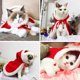 thumbnail image 5 of Disfraz navideño para mascotas: poncho con capa y gorro de Papá Noel para gatos y perros pequeños, color rojo, 1 unidad (talla S)., 5 of 5
