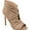 Taupe, variant on Journee Womens Samara Back Heel Zip Peep Toe Stiletto Booties, Widths Available