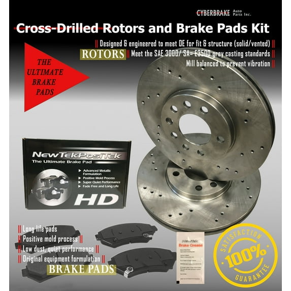 DK1567-7D Drilled Rotors and Ultimate HD Semi-Metallic Brake Pads