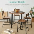 thumbnail image 3 of Best Choice Products 5-Piece Modern Round Counter Height Dining Set w/ 4 Chairs, 1.5in Thick Table - Brown, 3 of 8