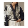 thumbnail image 2 of Gupgi Women Floral Shirts Long Sleeve Ruffles Button Down Fashion Blouses Spring Loose Tops, 2 of 8