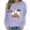 Purple, variant on Turilly Women's Halloween Ghosts and Floral Pumpkins Graphic Crewneck Sweatshirt Long Sleeve Fall Holiday Pullover Top