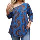 thumbnail image 3 of TaTaai Printed Blouse Elegant Flowy Women's Plus Size Fashion Off-Shoulder 3/4 Sleeve All Season Casual Semi-Formal Top Gift, 3 of 6