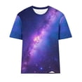thumbnail image 4 of Tmtolofot Galaxy Shirts for Women Crew Neck Short Sleeve T-Shirt 3D Milkway Print Graphic Tees Lightweight Fited Blouse Cute 2026 Summer Tops Business Casual Outfits Going Out Tops|Purple|S, 4 of 5