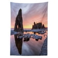 thumbnail image 3 of Ambesonne Digital Tablecloth Rectangular Table Cover, Sunset Sea Stacks Beach, 60"x90", Orange and Grey, 3 of 4