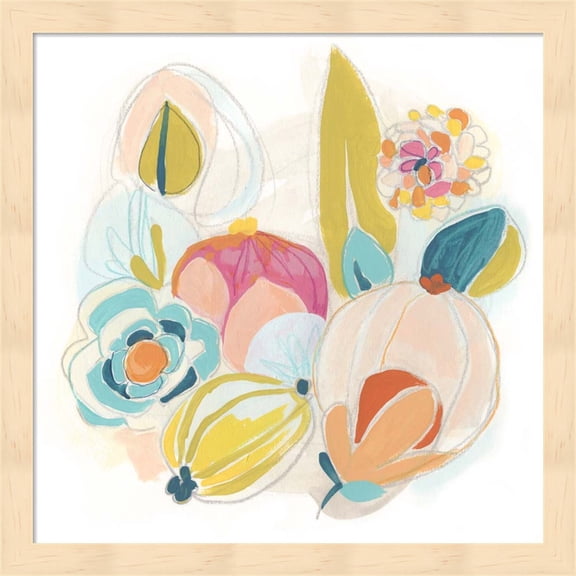 Floral Vibe II by June Erica Vess, Framed Wall Art, 13.25W x 13.25H