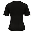 thumbnail image 6 of QSAWXQZ Women's Plus Shirt Top Built in Padded Ribbed Double Layer Lift Up Short Sleeve Solid Crew Neck Slim Blouse for Summer 2XL, 6 of 6