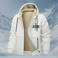 thumbnail image 2 of Jesus Hoodie Mens Fleece Lined Zip Up Plus Size Christian Faith Outdoor Heavyweight Jacket With Pockets Men's Fashion Hoodies Sweatshirts White XL, 2 of 4