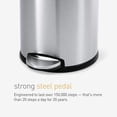 thumbnail image 6 of simplehuman Bathroom Trash Can, 1.2 Gallon Step Garbage Bin with Soft Close Lid, Polished Stainless Steel, 6 of 7