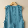 thumbnail image 4 of Cotton Linen Vest for Women Sleeveless Blazers Oversized Lightweight Cardigans Summer Tie Up Front Jacket Waistcoat, 4 of 6