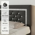 thumbnail image 2 of 4 EVER WINNER Queen Bed Frame, Upholstered Platform Bed Frame with Headboard and Footboard, Diamond Headboard and Footboard Design, Gray, 2 of 7