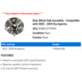 thumbnail image 2 of Rear Wheel Hub Assembly - Compatible with 2005 - 2009 Kia Spectra 2006 2007 2008, 2 of 2