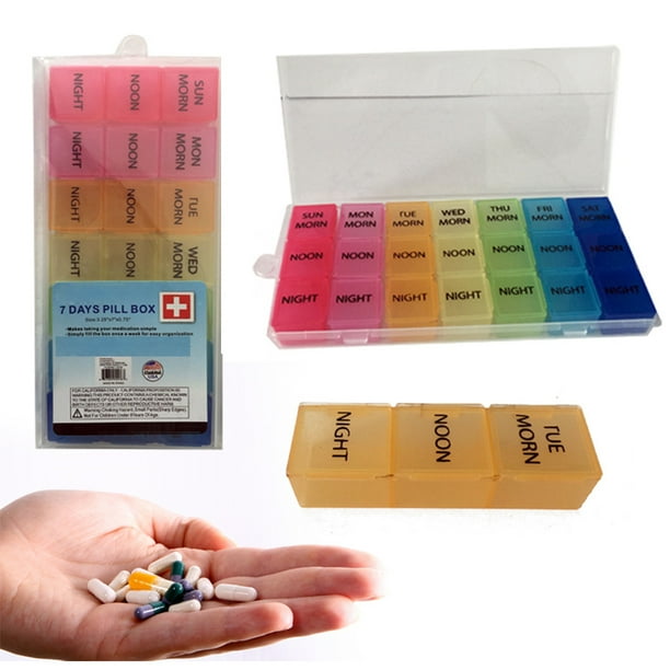 7 Day Pill Box Organizer Weekly Medicine Vitamins Storage Container