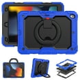 thumbnail image 5 of iPad 10.2 inch Case, iPad 9th/8th/7th Gen Case with 360° Ring Holder, Dteck Heavy Duty 3 in 1 Shockproof Bumper Full Body Drop Protection with Built-in Screen Protector, Blue+Black, 5 of 8