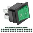 thumbnail image 3 of TICFOX Samfox, 50 Uds., interruptor de encendido a presión, latón, 4 pines, 2 posiciones, Mini interruptores basculantes para barcos, alta corriente 125/250V(verde), 3 of 14