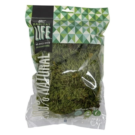 Quality Growers The Habitat Life - Natural Mood Moss for Terrariums – Moisture-Retaining, Soft Bedding for Reptiles and Amphibians, 100% Dye-Free, Natural & Safe, (Small)
