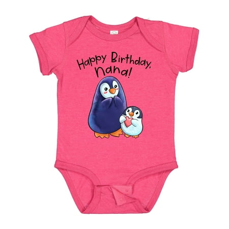 

Inktastic Happy Birthday Nana!- Cute Penguins Gift Baby Boy or Baby Girl Bodysuit