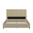 thumbnail image 4 of Weston Home Sophia Linen Tufted Queen Platform Bed, Beige, 4 of 10