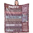 thumbnail image 1 of LHSHID Best 60th Birthday Gifts for Women Happy 60th Birthday Decorations Women 60th Birthday Gift Ideas Funny Gifts for 60th Birthday 60th Birthday Favors 60 Year Old Gifts Blanket 40x50in, 1 of 5