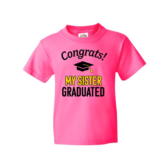 Inktastic Congrats My Sister Graduated with Cap Youth T-Shirt