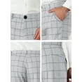 thumbnail image 6 of Unique Bargains Men's Slim Fit Plaid Business Pants Trousers with Pockets 30 Light Grey, 6 of 7