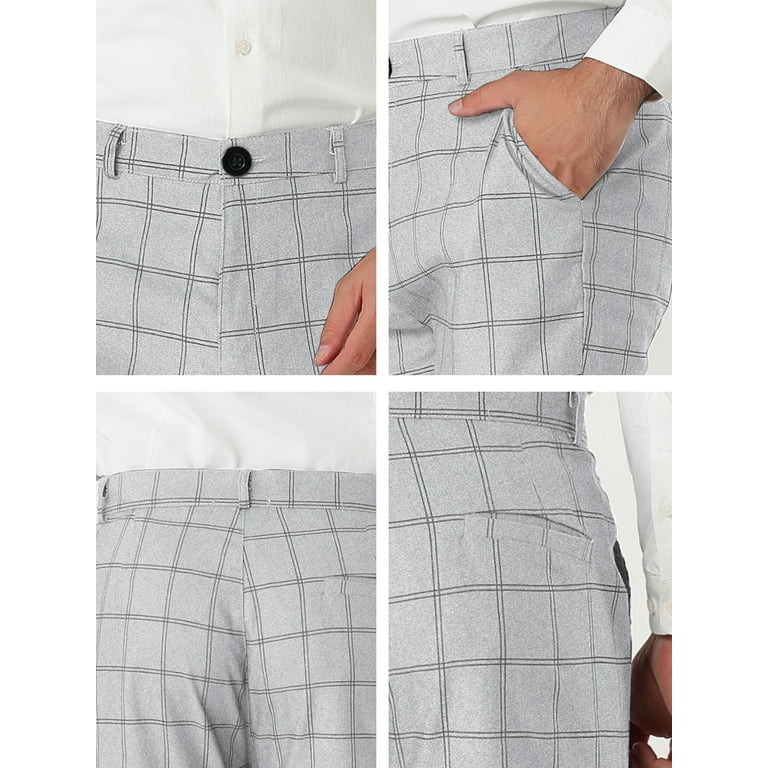 Light grey plaid pants deals