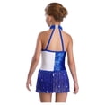 thumbnail image 2 of Doomiva Lyrical Dance Outfits for Girls Rumba Samba Jazz Latin Dance Dress 6-16 Years Blue 6, 2 of 7