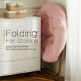 thumbnail image 6 of Sybels Cozy Saucer Chair: XL faux fur lounger for bedrooms, dorms & gaming，Foldable moon/mushroom design saves space， Pink, 6 of 6