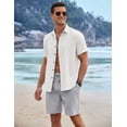 thumbnail image 3 of COOFANDY Mens Linen Shorts 9" Elastic Waist Drawstring Casual Shorts Lightweight Summer Beach Shorts, 3 of 6