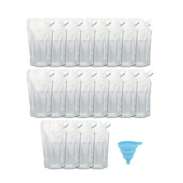 XIRQI 20PCS Plastic Flask for Liquor,Lightweight Travel Drinking Flask,Convenient Drink Pouches with Funnel for Parties and Outdoor Events
