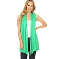 thumbnail image 4 of Women's Casual Solid Comfy Sleeveless Draped Open Front Cardigan S-3XL, 4 of 5