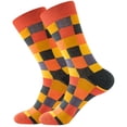 thumbnail image 1 of Adult Unisex Diamond Square Printing Colorful Street Personality Medium Socks, 1 of 2